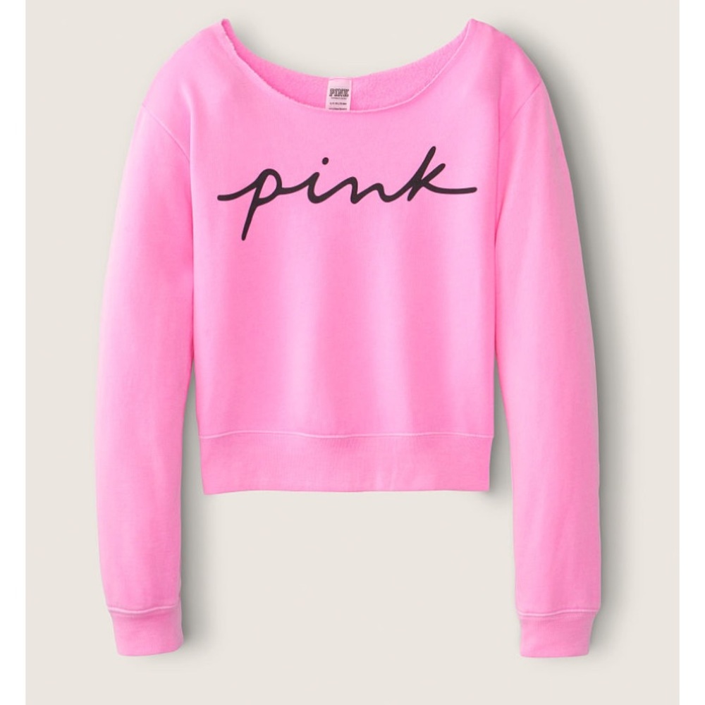 PINK• Open Crew Neck Crew